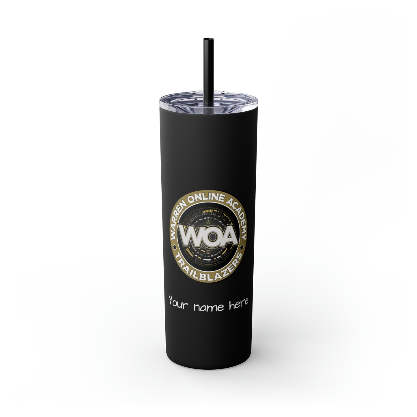 WOA Personalized Skinny Tumbler with Straw, 20oz | FREE SHIPPING!