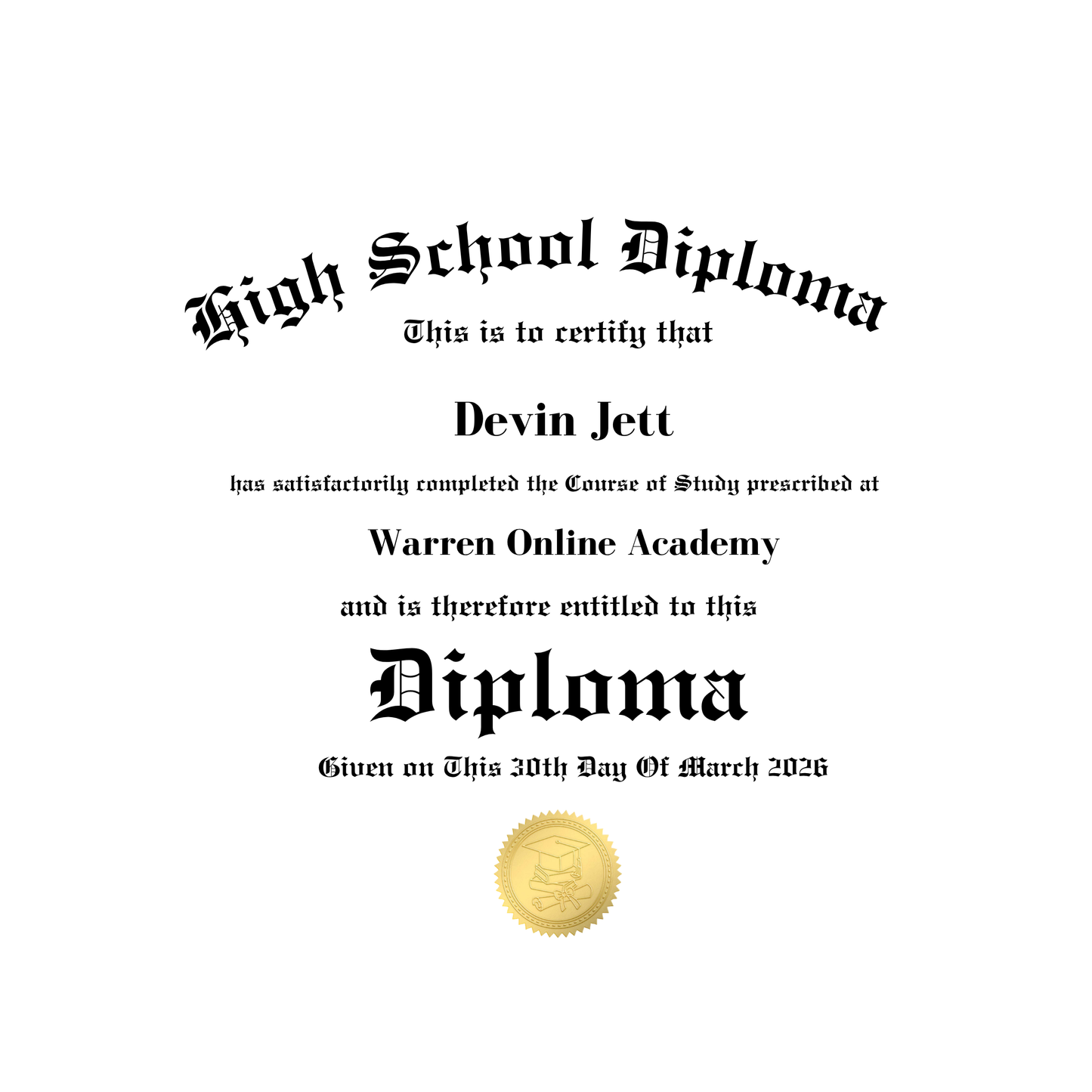 Custom Graduation Diploma Pillow | Personalized Grad Gift | High School Diploma Keepsake Pillow (16x16)