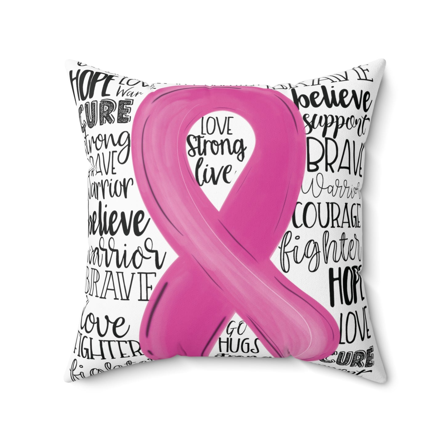 Breast Cancer Awareness Pillow | Various Sizes | Spun Polyester Square Pillow