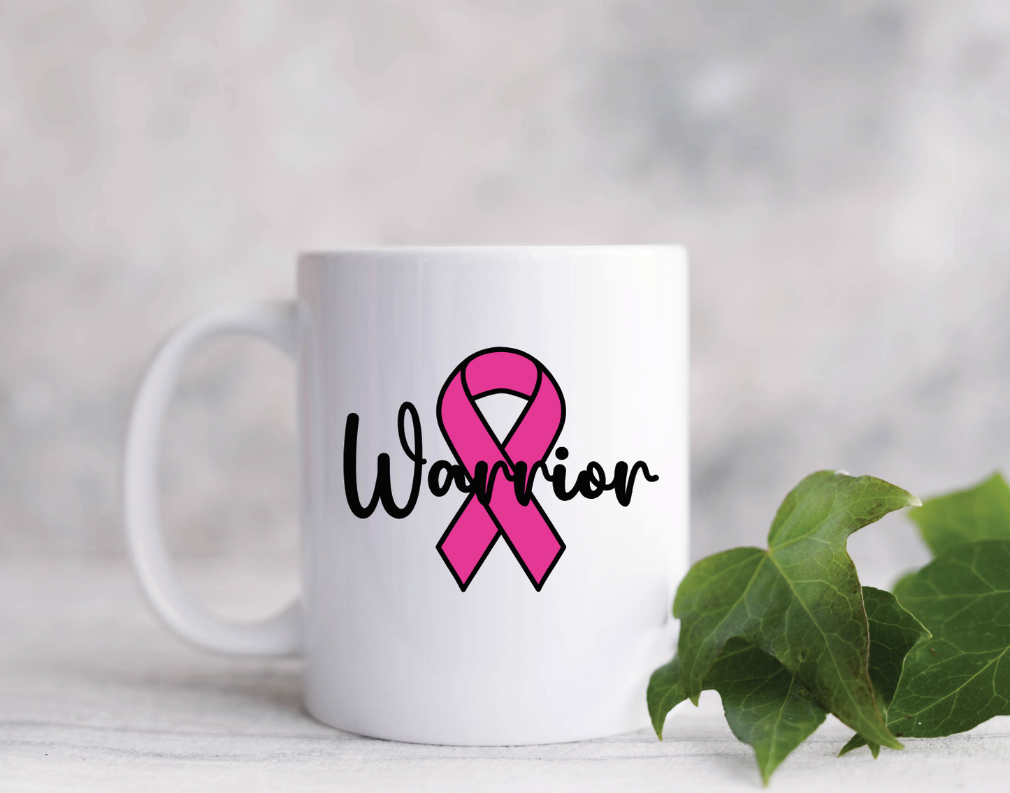Breast Cancer Awareness Ceramic Mug - Pink Ribbon Warrior