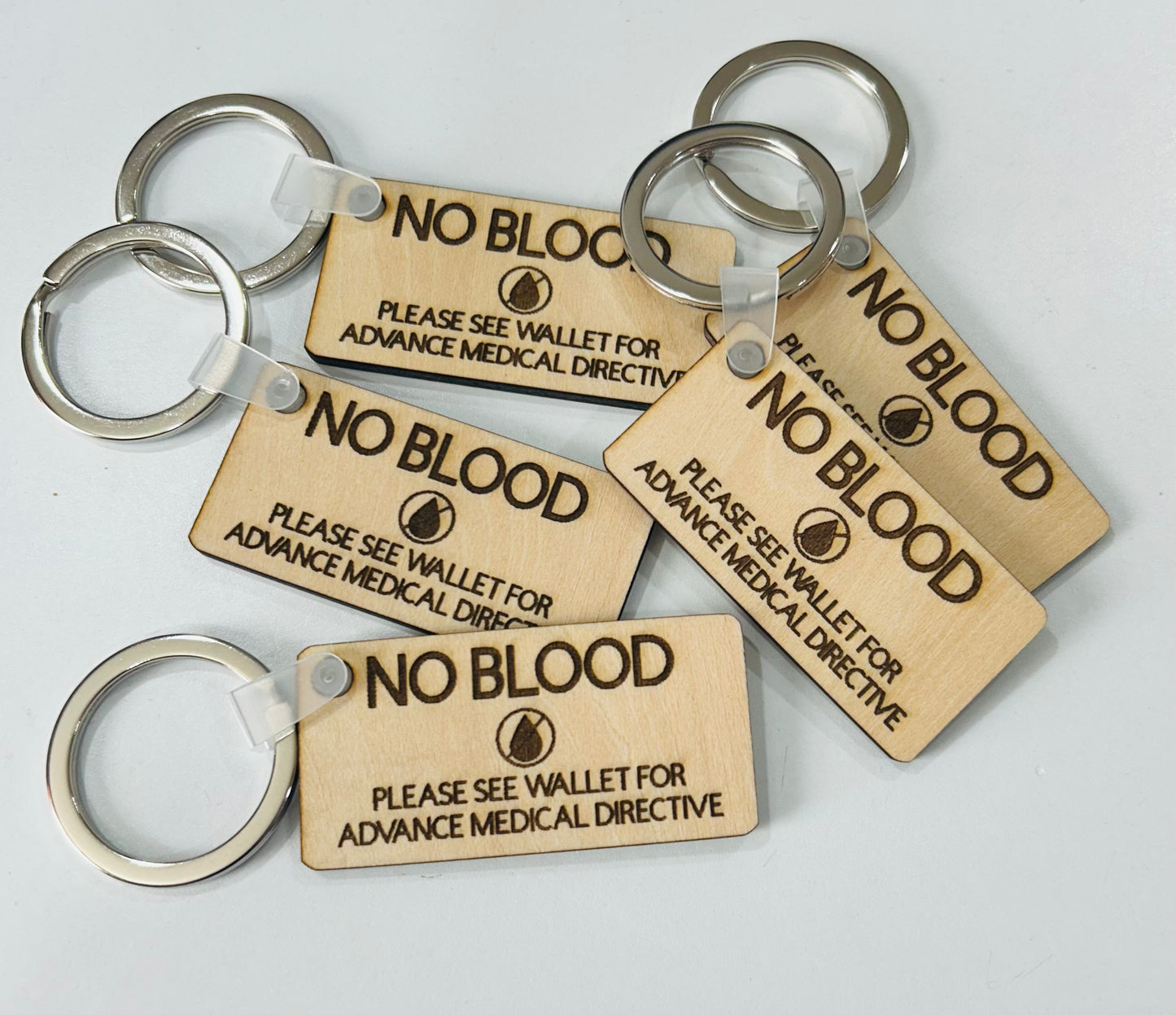 Wooden “No Blood” Keychain