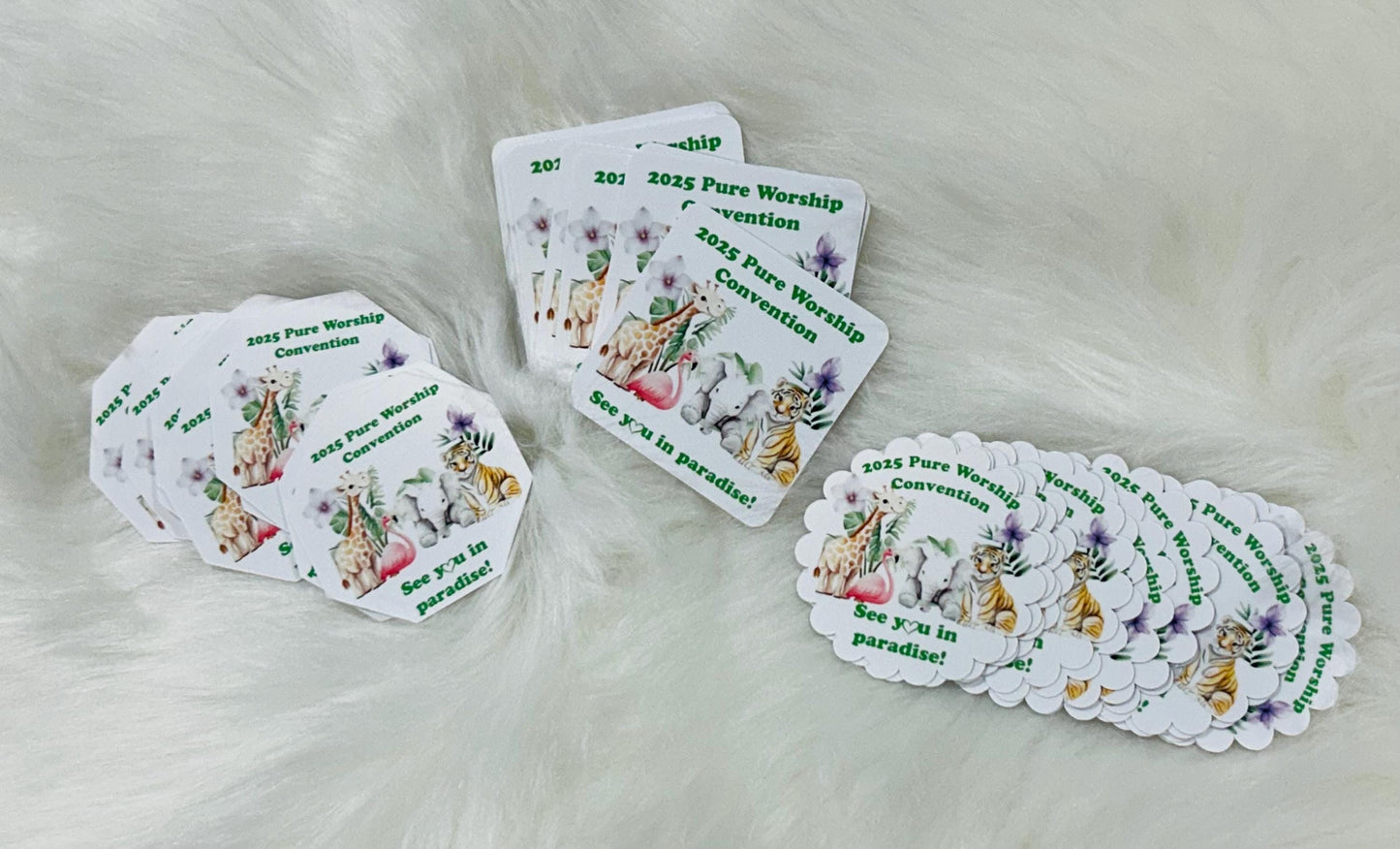 2025/2026 Special Convention Stickers (sold in sets of 12) | Watercolor Animals | JW Gifts for Kids| Lightweight Gift | 2”