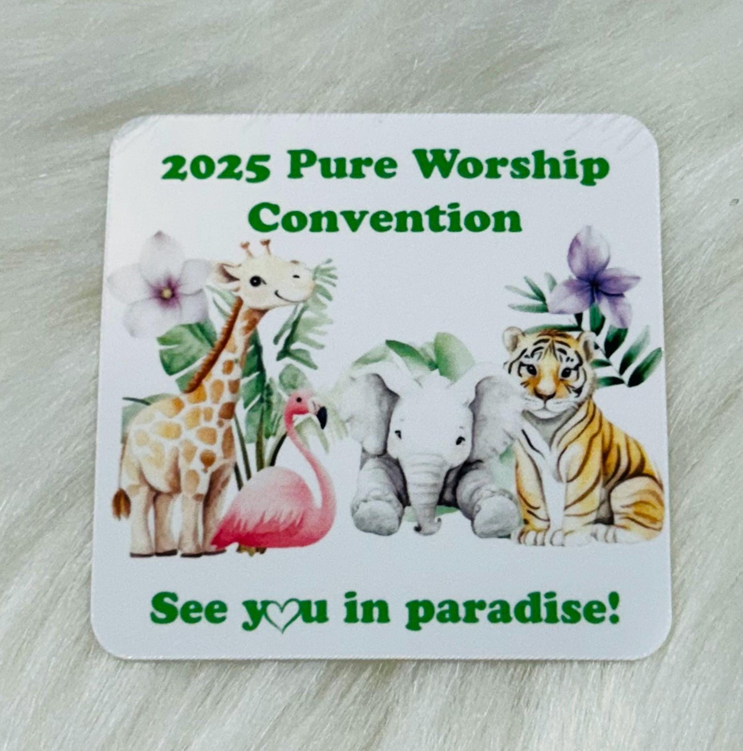 2025/2026 Special Convention Stickers (sold in sets of 12) | Watercolor Animals | JW Gifts for Kids| Lightweight Gift | 2”