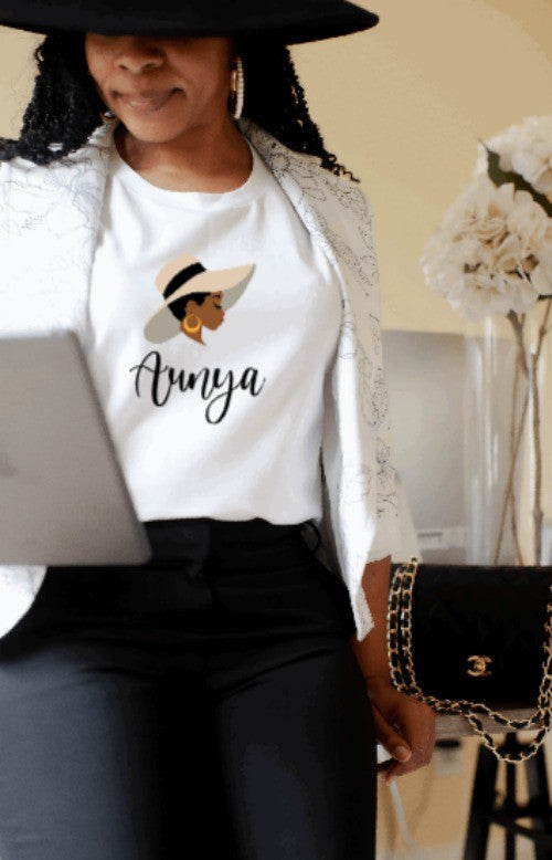 Black Woman Tan Hat T-shirt_edited.jpg