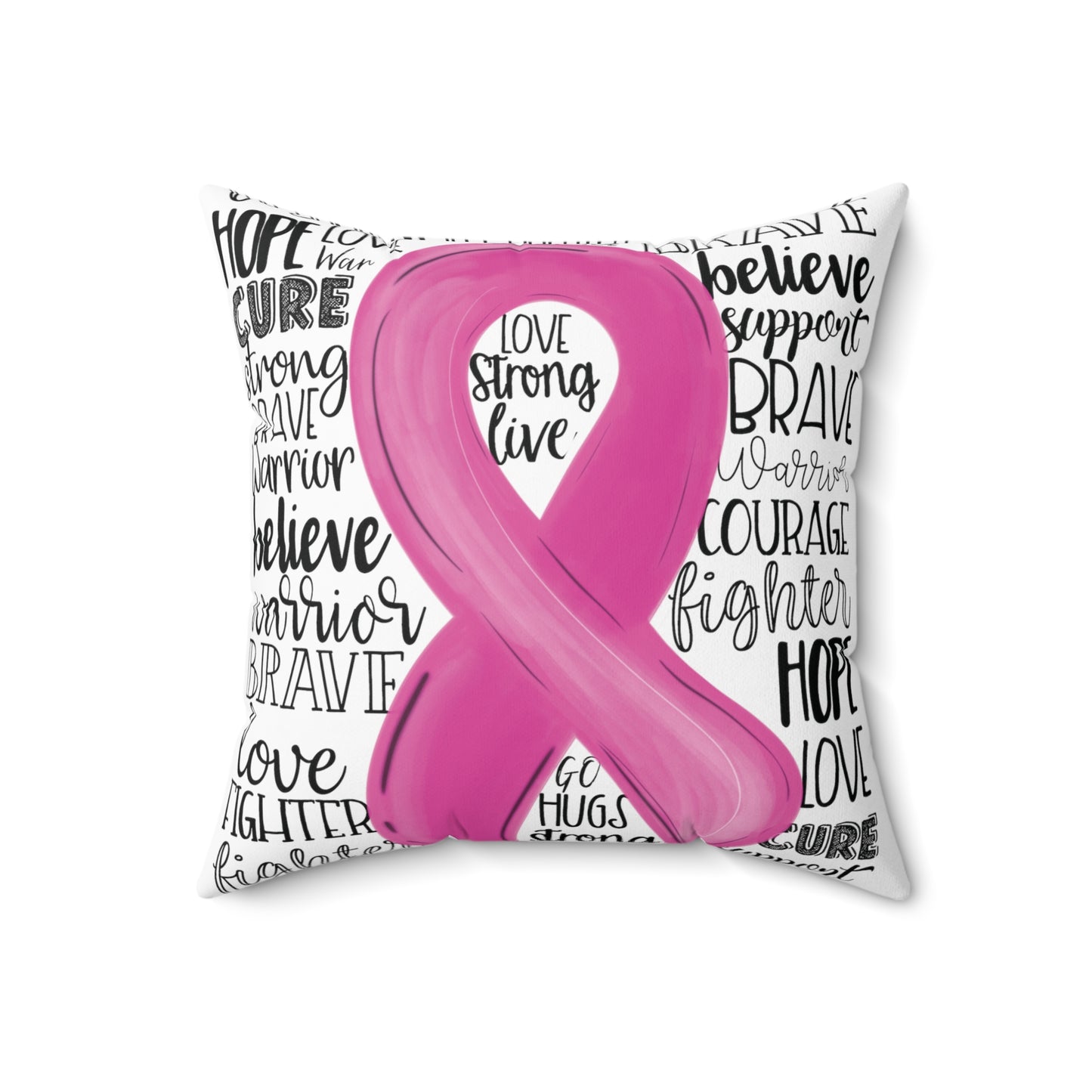 Breast Cancer Awareness Pillow | Various Sizes | Spun Polyester Square Pillow