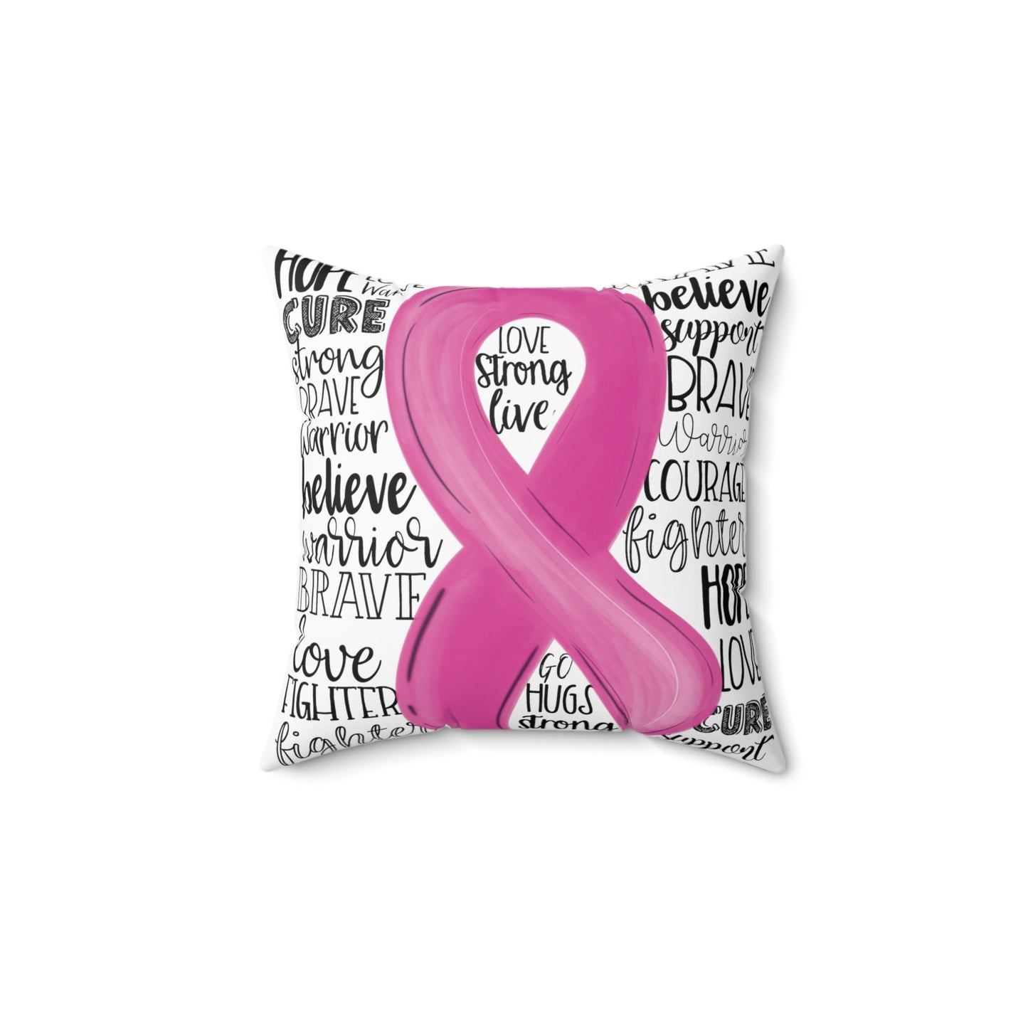 Breast Cancer Awareness Pillow | Various Sizes | Spun Polyester Square Pillow