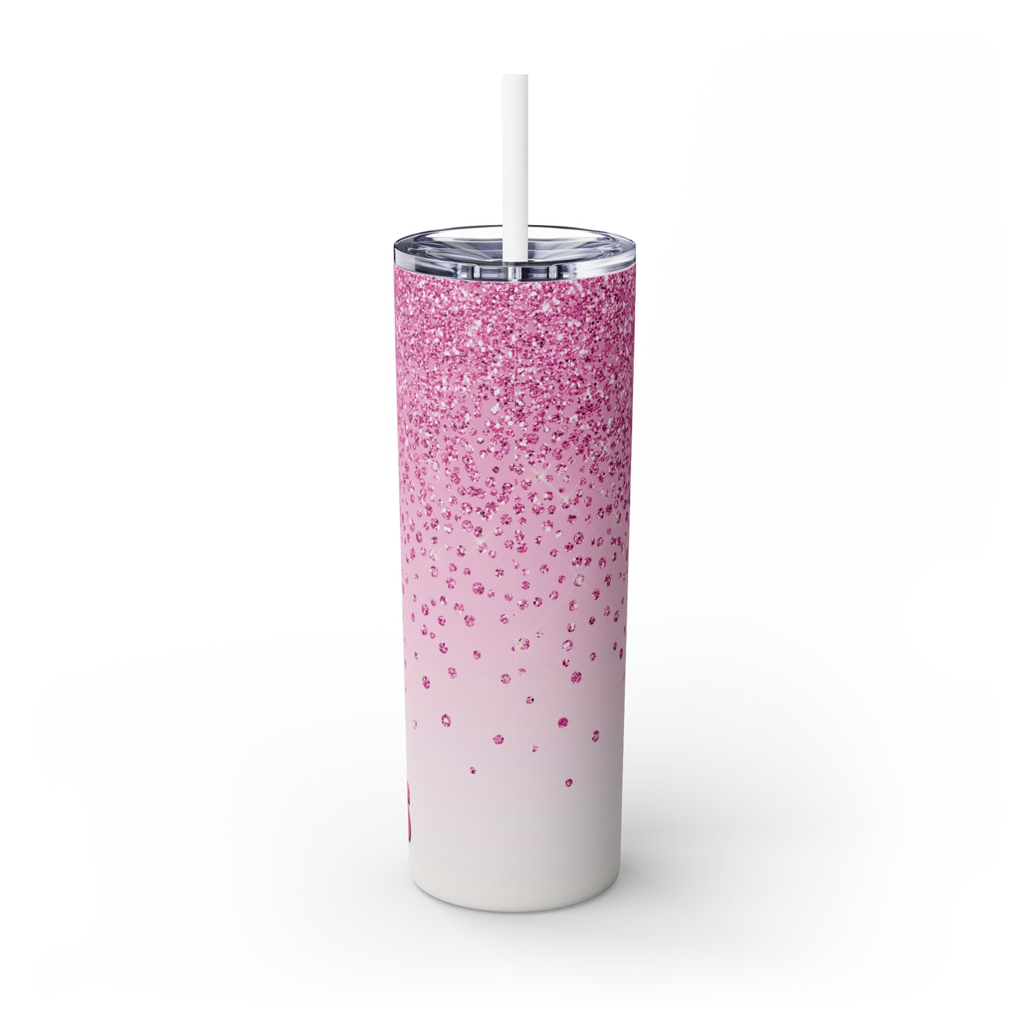 Breast Cancer Awareness Tumbler | 20oz Skinny Tumbler with Plastic Straw