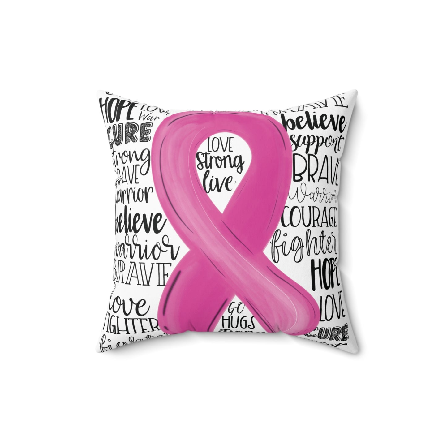 Breast Cancer Awareness Pillow | Various Sizes | Spun Polyester Square Pillow