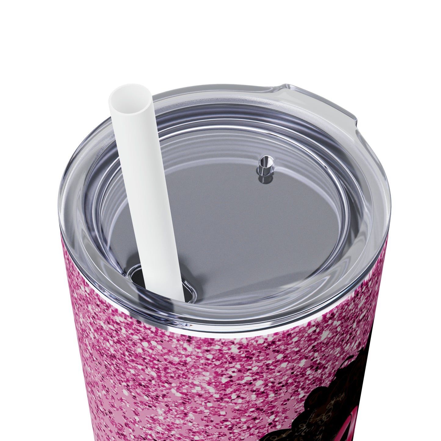 Breast Cancer Awareness Tumbler | 20oz Skinny Tumbler with Plastic Straw