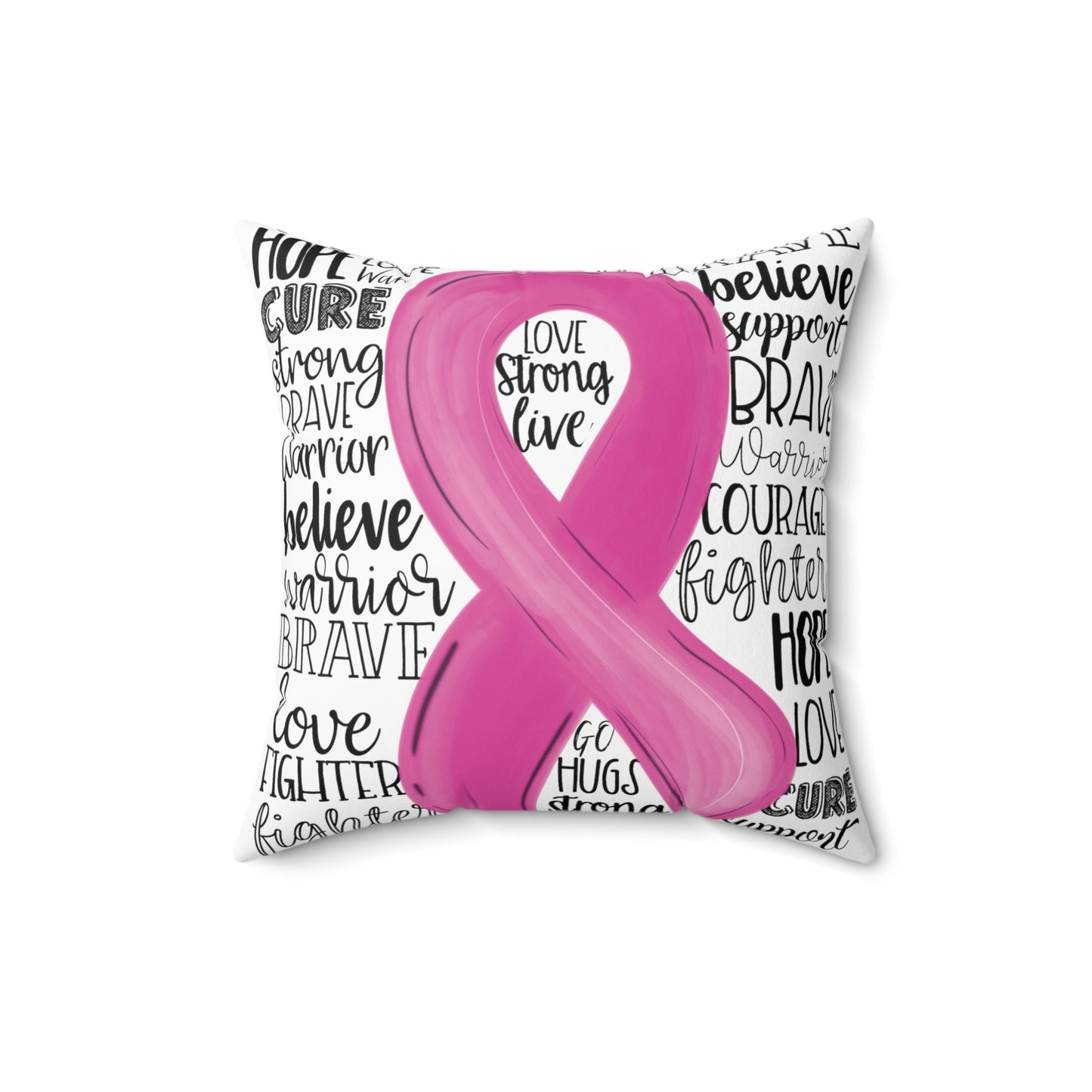 Breast Cancer Awareness Pillow | Various Sizes | Spun Polyester Square Pillow