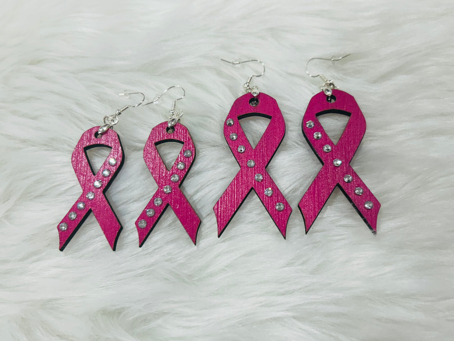 Pink Ribbon Earrings - Small