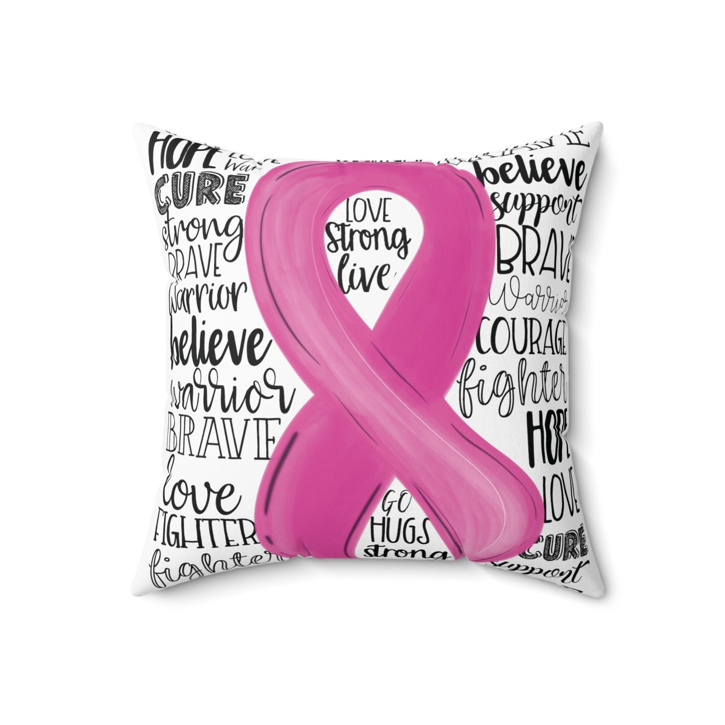 Breast Cancer Awareness Pillow | Various Sizes | Spun Polyester Square Pillow