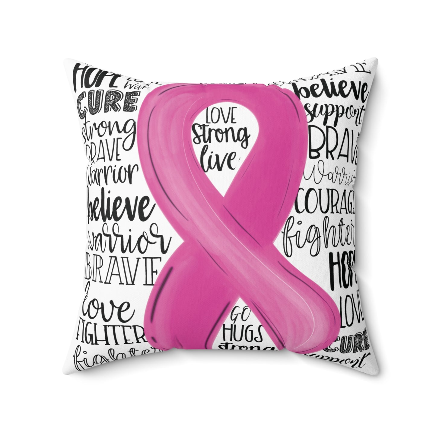 Breast Cancer Awareness Pillow | Various Sizes | Spun Polyester Square Pillow