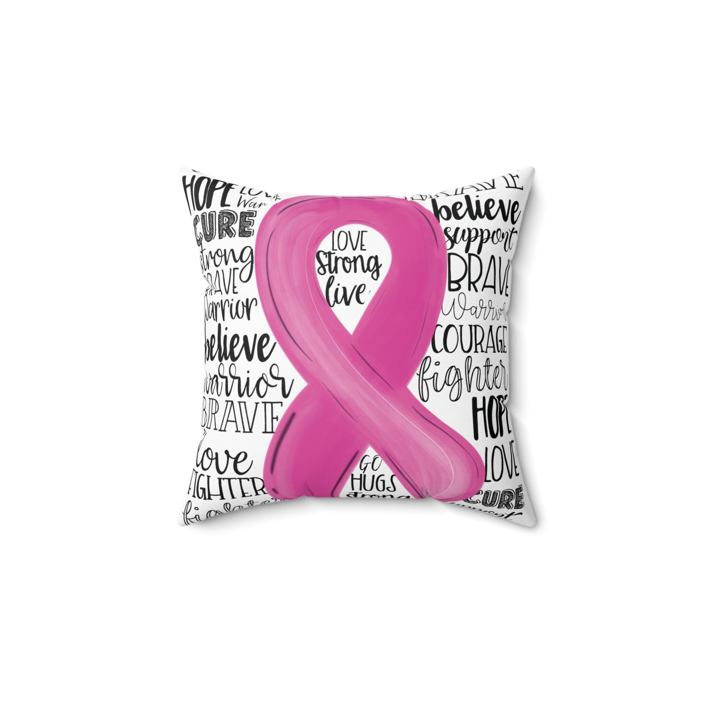 Breast Cancer Awareness Pillow | Various Sizes | Spun Polyester Square Pillow