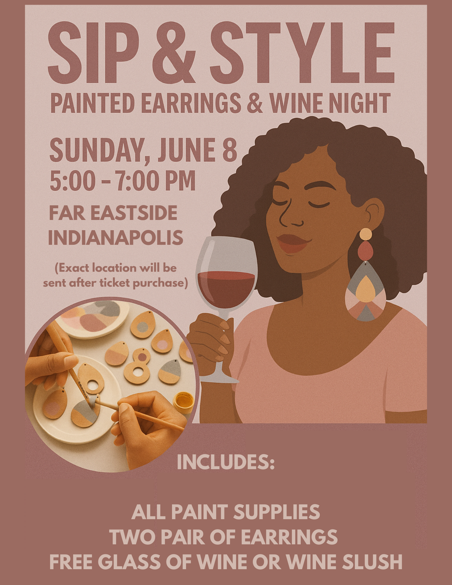 Sip & Style: Painted Earrings & Wine Night