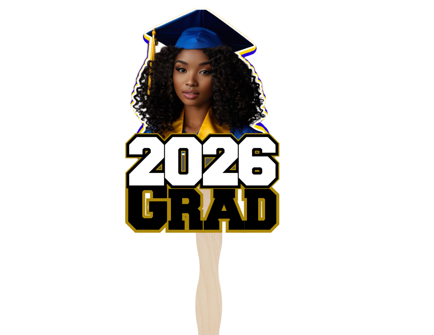 Personalized Graduation Photo Fans Set of 6 | Custom Name Graduation Fans | Class of 2026 Party Fans