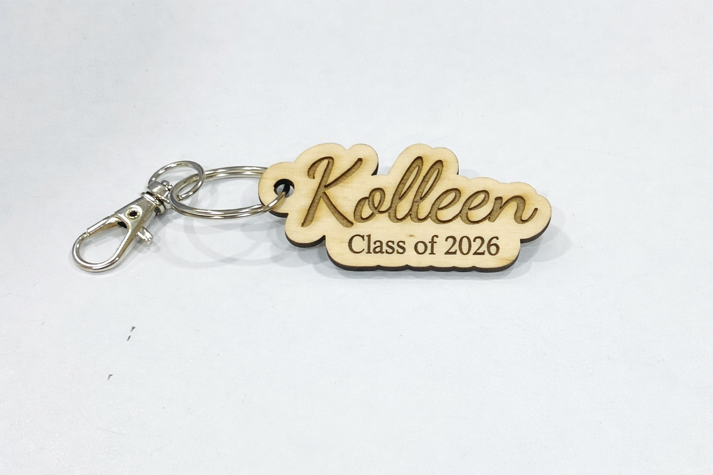 Personalized Name Keychain | Custom Wooden Bag Charm | Graduation Gift Keychain | Class of 2026 Gift
