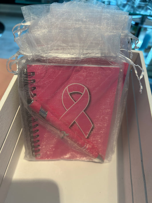 Pink Ribbon Notebook & Ink Pen Set